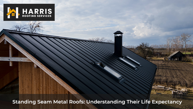 Modern home with standing seam metal roof
